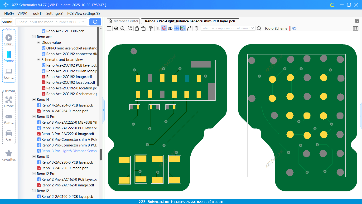 OPPO Reno13 Pro-Light&Distance Sensors Shim PCB Layer